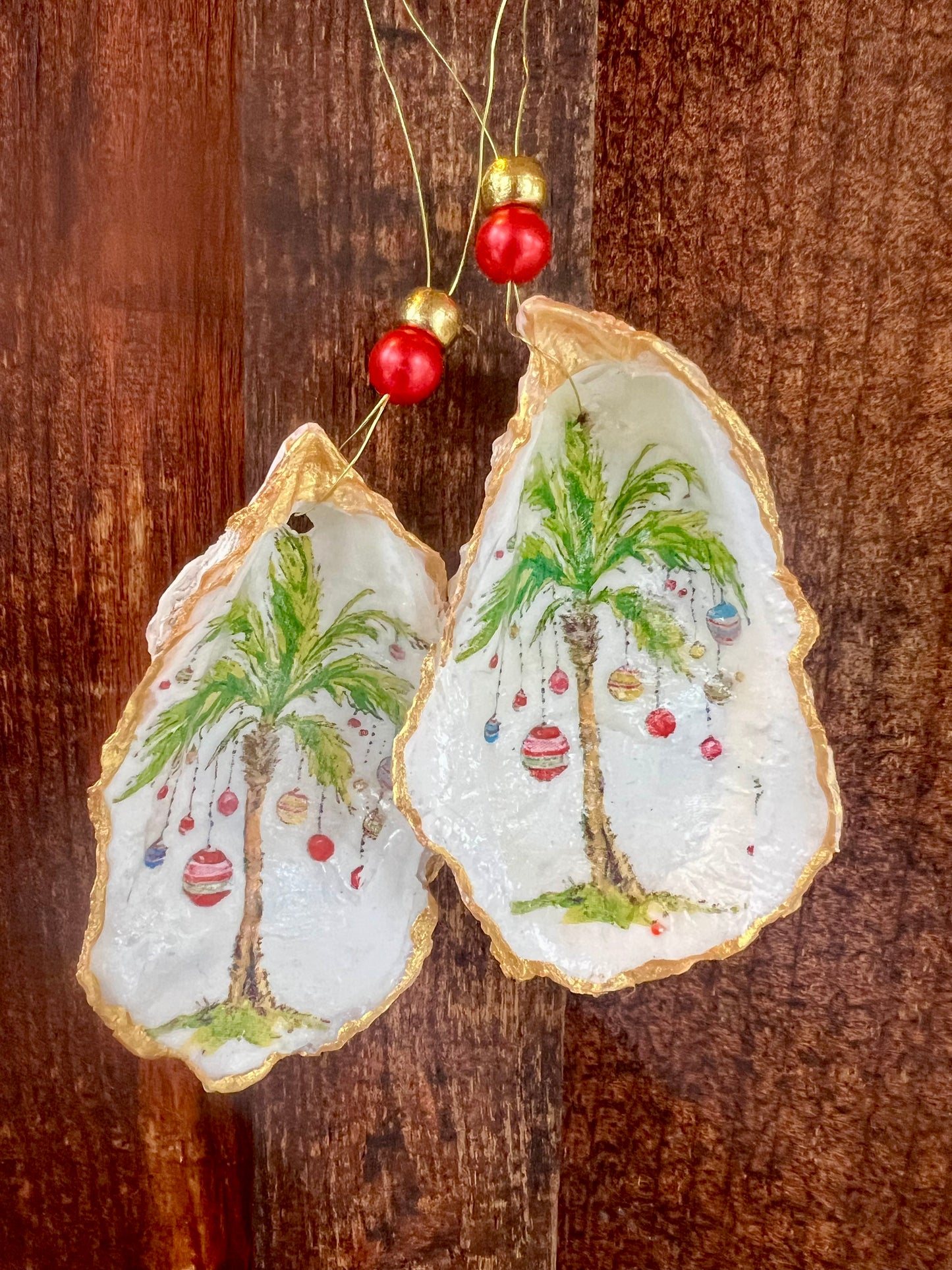 Cape Cod Oyster Shell palm tree orament