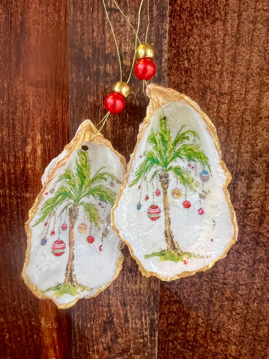 Cape Cod Oyster Shell palm tree orament