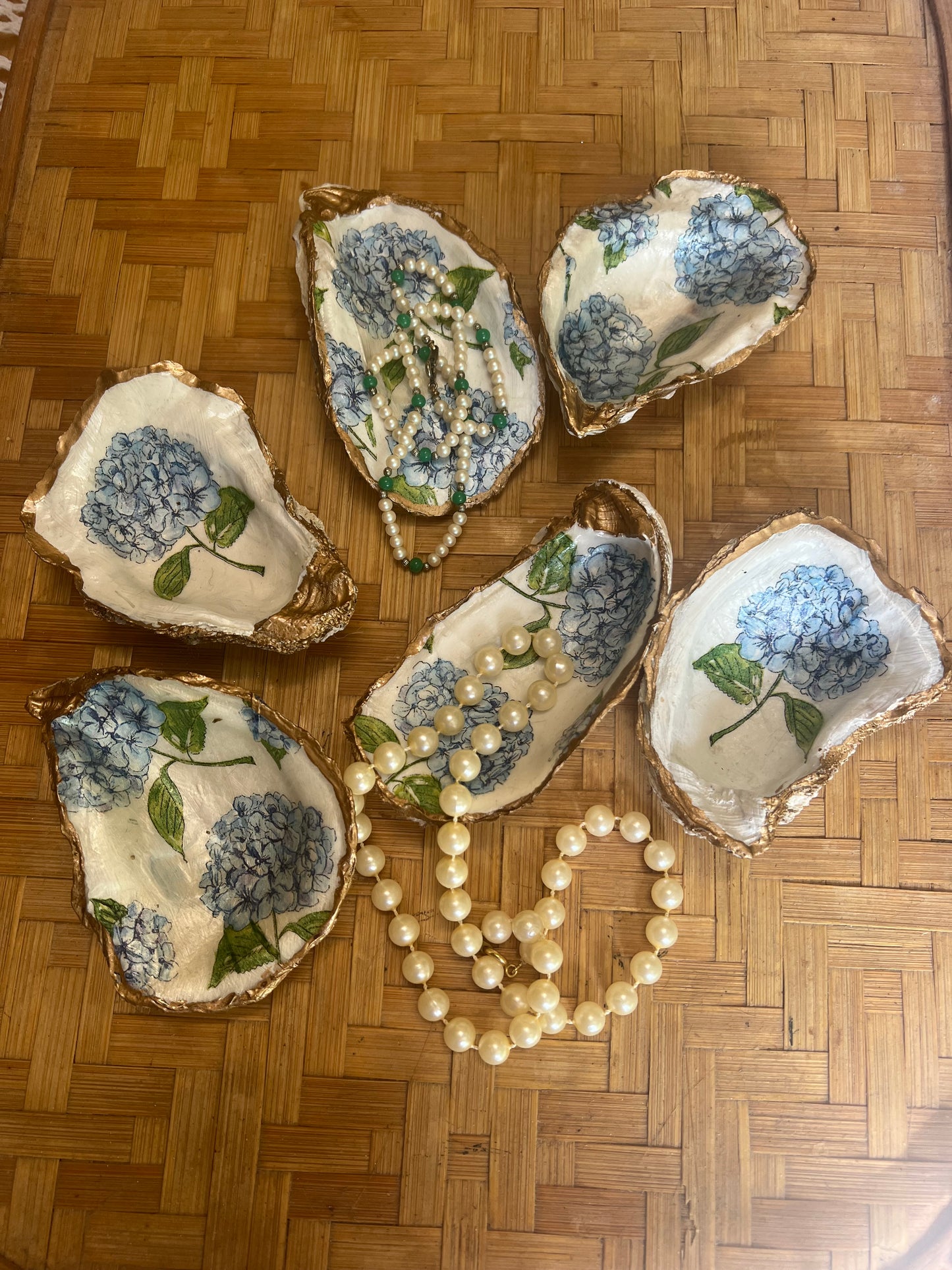 Oyster shell trinket dish