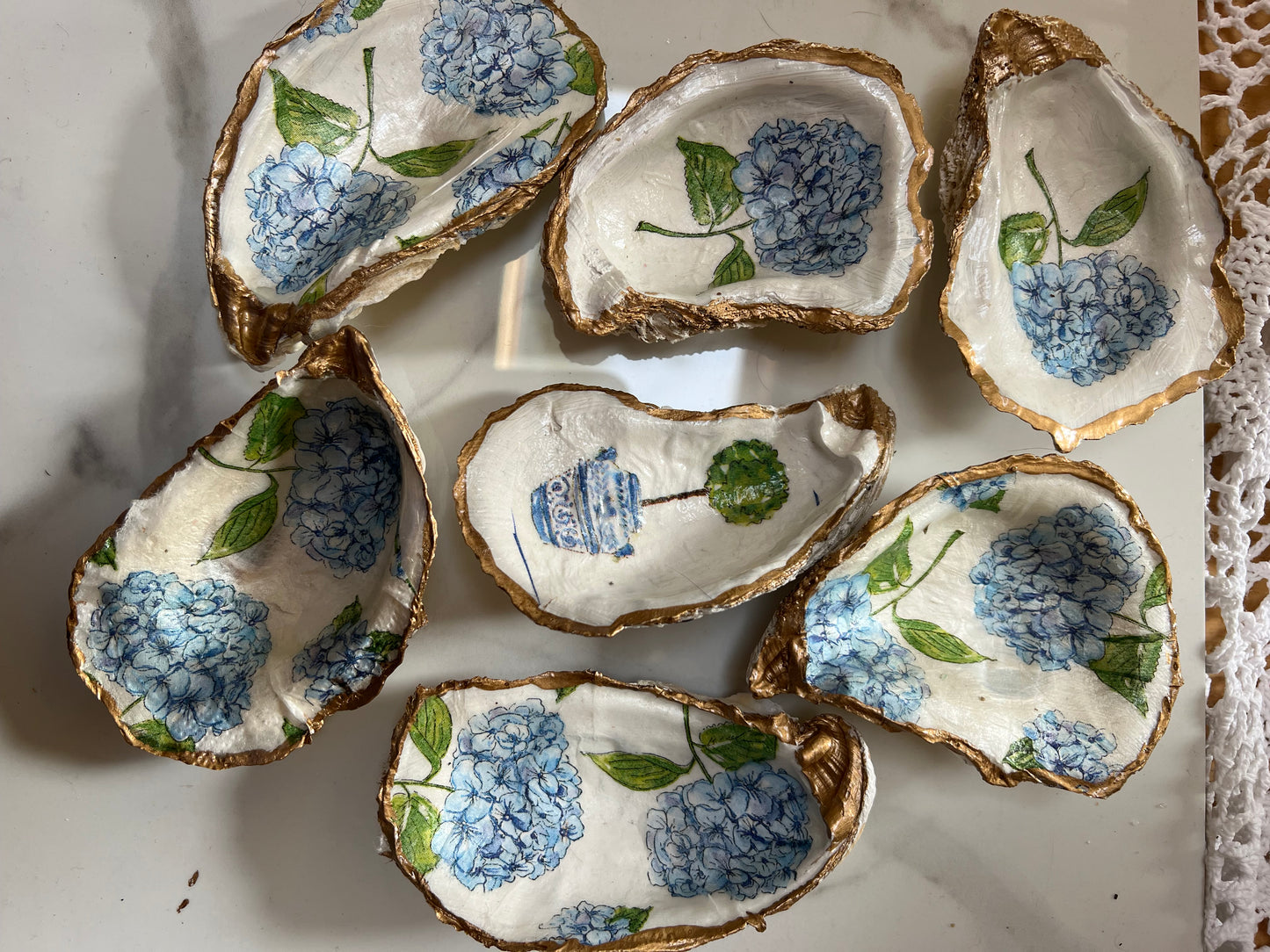 Oyster shell trinket dish