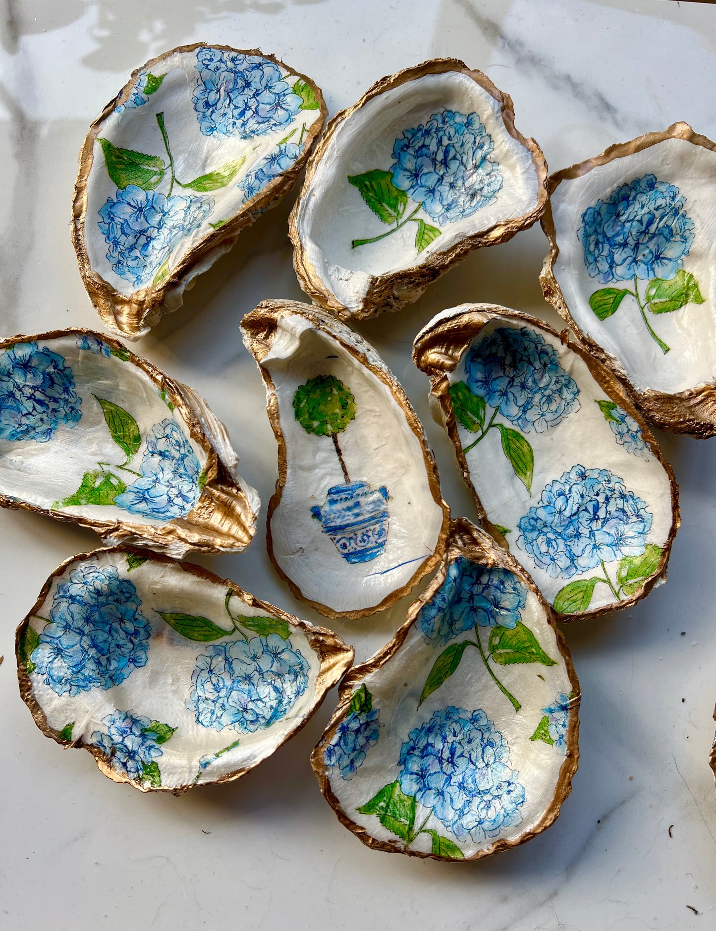 Oyster shell trinket dish