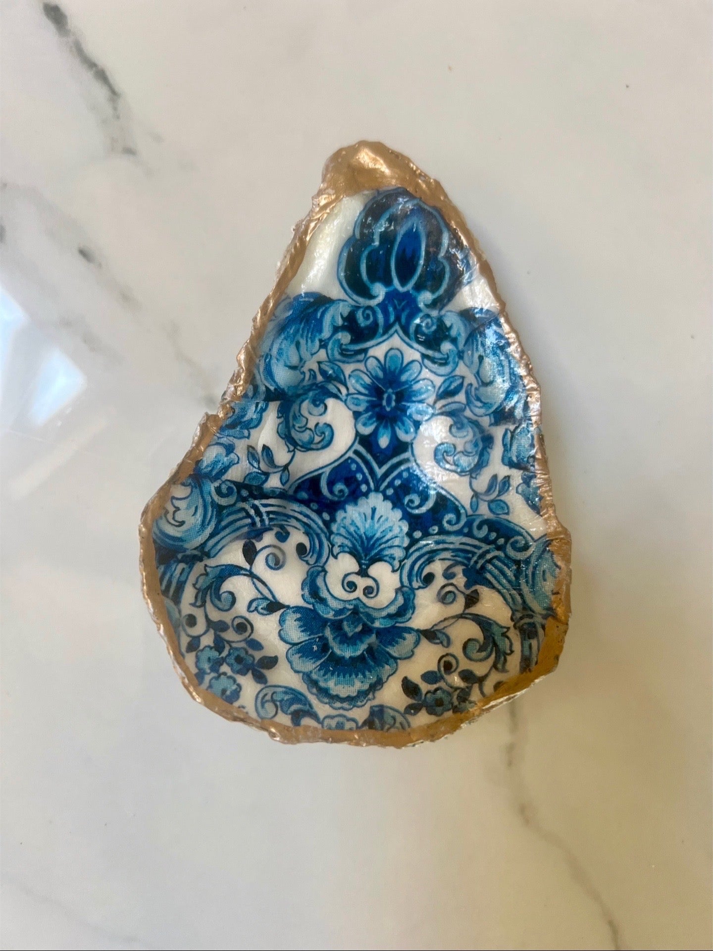 Oyster shell trinket dish