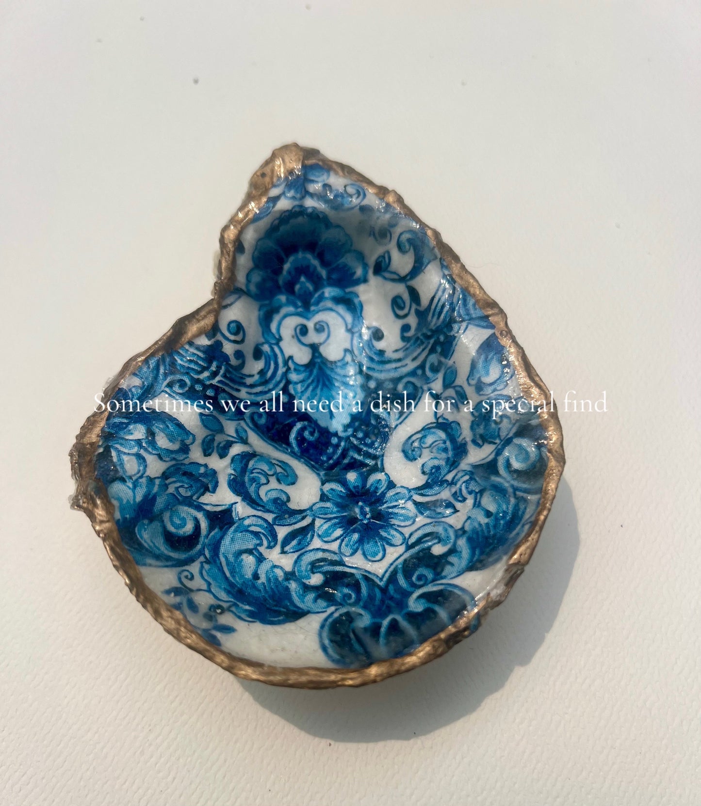 Oyster shell trinket dish